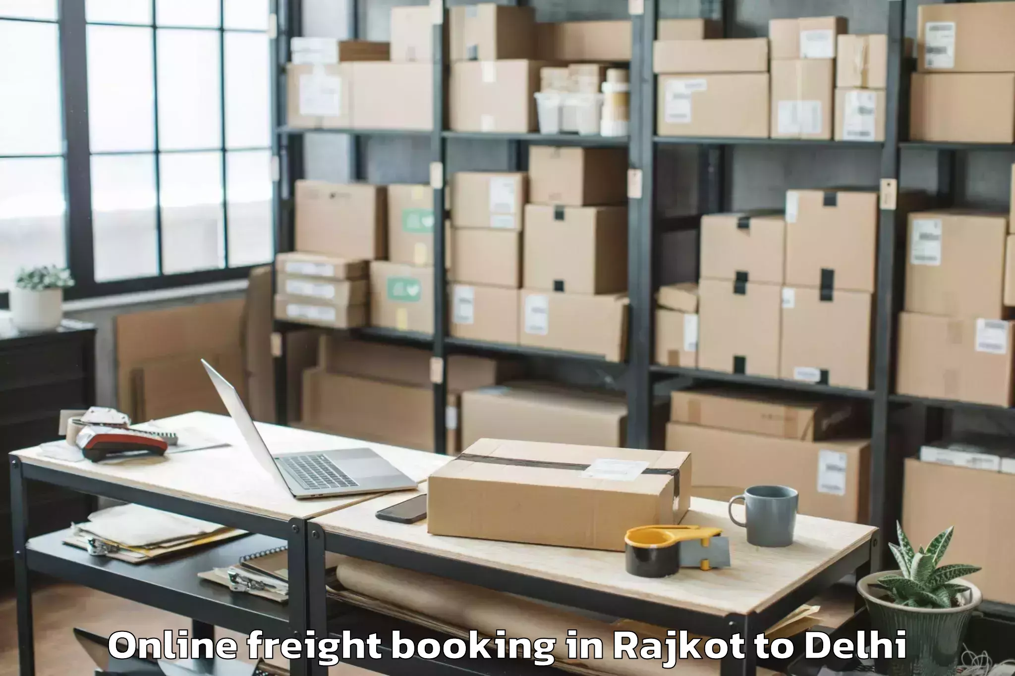 Affordable Rajkot to City Centre Mall Rohini Online Freight Booking